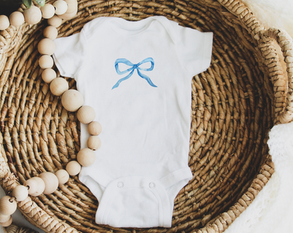 Vintage Blue Bow Onesie