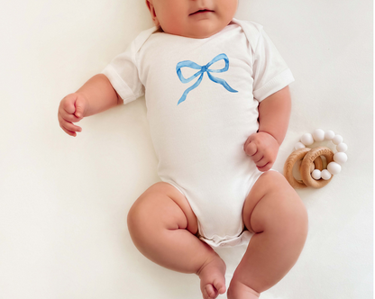 Vintage Blue Bow Onesie