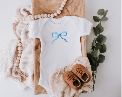 Vintage Blue Bow Onesie