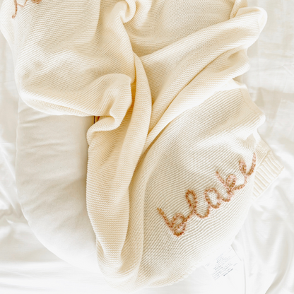 Personalized Knit Baby Blanket