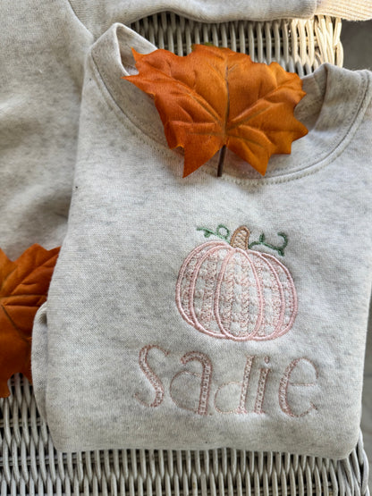 Personalized Gingham Pumpkin Sweatshirt