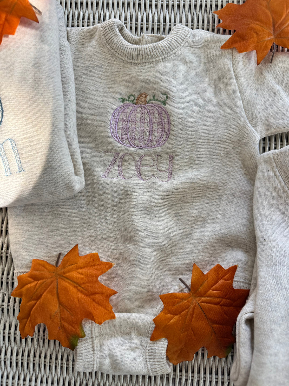 Personalized Gingham Pumpkin Sweatshirt