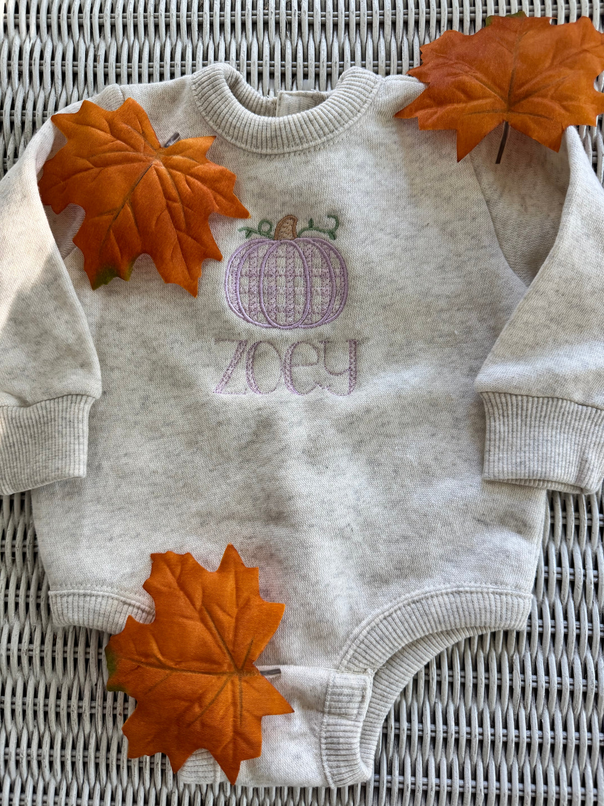 Personalized Gingham Pumpkin Sweatshirt