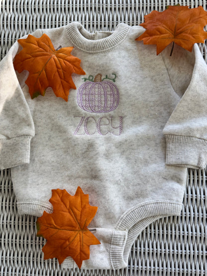 Personalized Gingham Pumpkin Sweatshirt