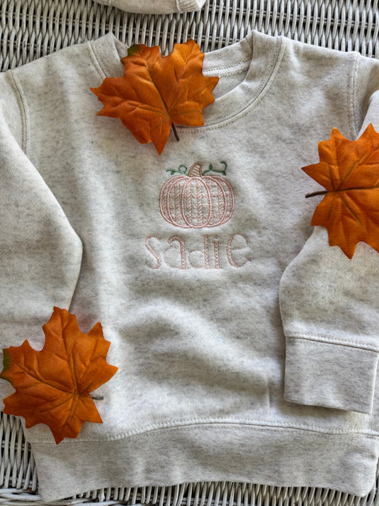 Personalized Gingham Pumpkin Sweatshirt