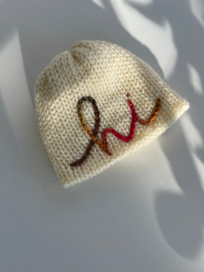 Embroidered Newborn "Hi" Hat