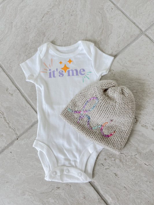 "It's me, hi" Onesie and Hat Set