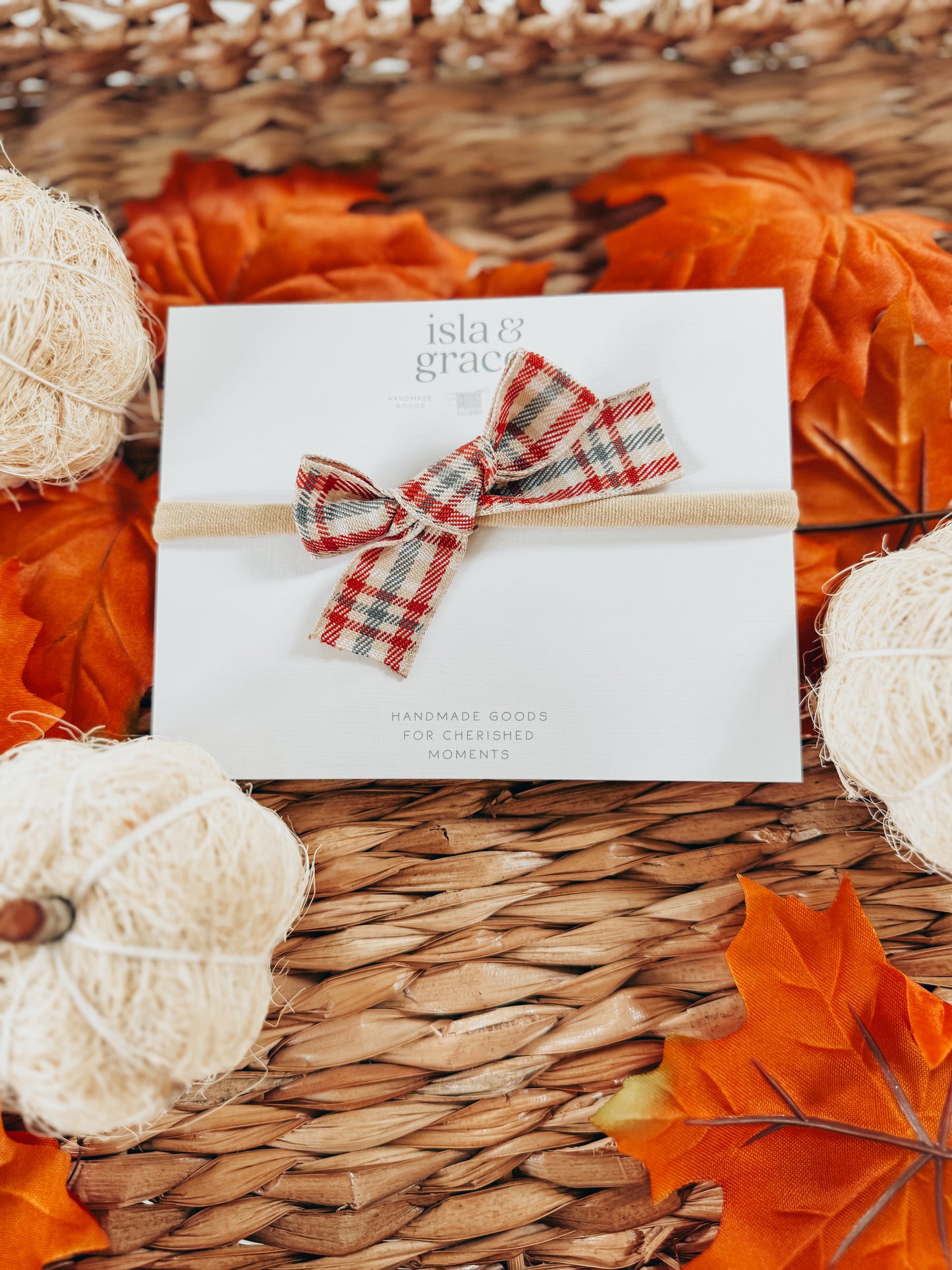 Fall Hand Tied Bow Headbands