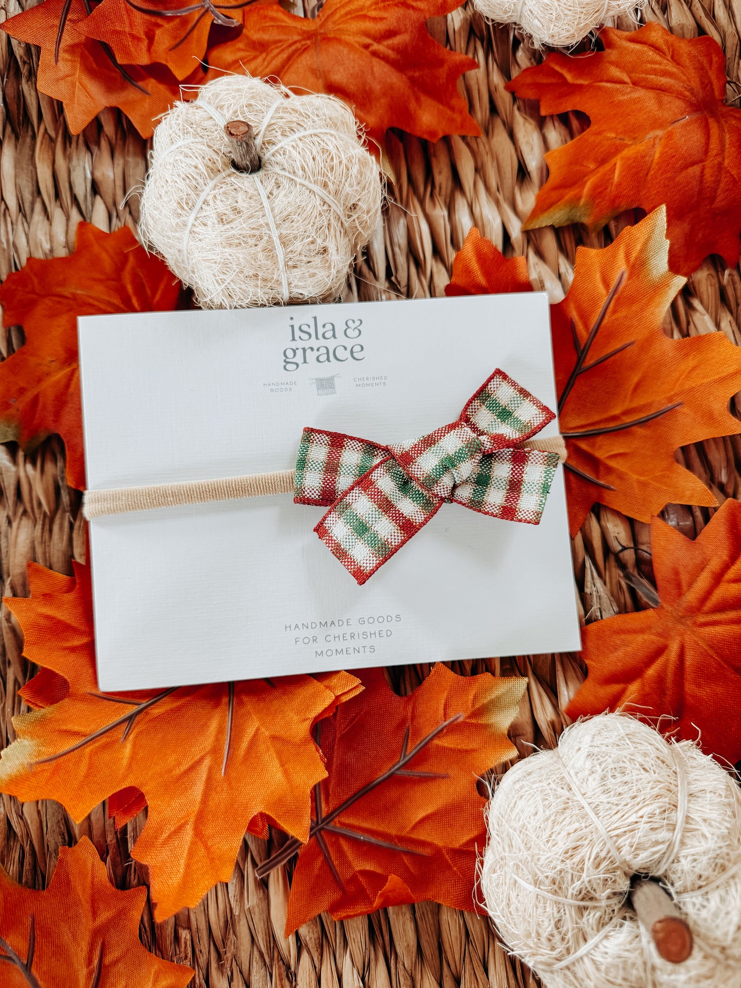 Fall Hand Tied Bow Headbands