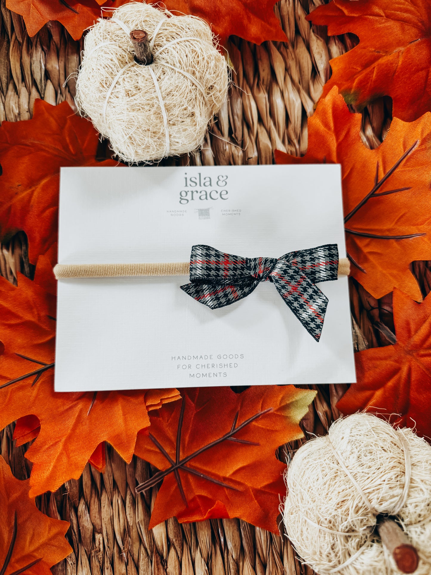 Fall Hand Tied Bow Headbands