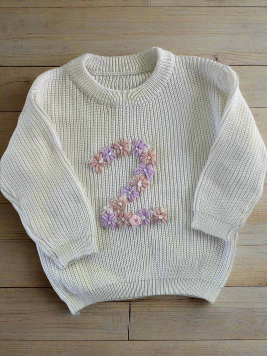 embroidered number sweater
