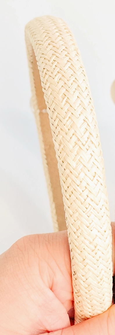 Skinny Natural Rattan Straw Headband