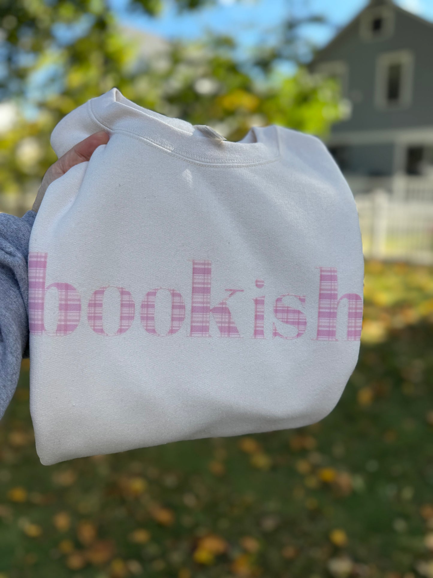 Bookish Plaid Crewneck