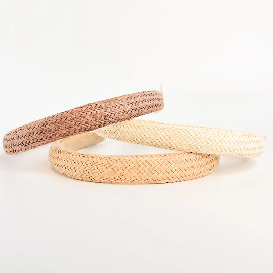 Skinny Natural Rattan Straw Headband