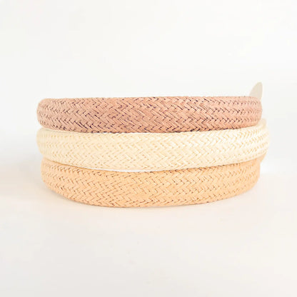 Skinny Natural Rattan Straw Headband